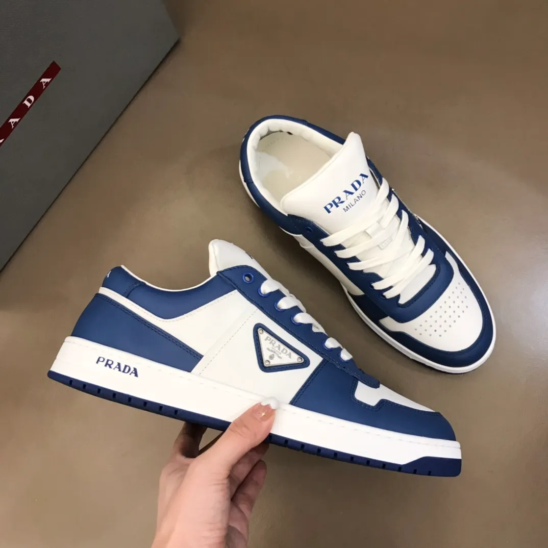 P380 Yuan 38-45 Prada Prada’s new men’s leather sports shoes, the highest version on the market, any comparison is welcome🆚! The original leather has excellent texture and is super high-end! Fetal sheep net lining imported from Italy, removable pad! Luxurious materials and fine workmanship, highly recommended!